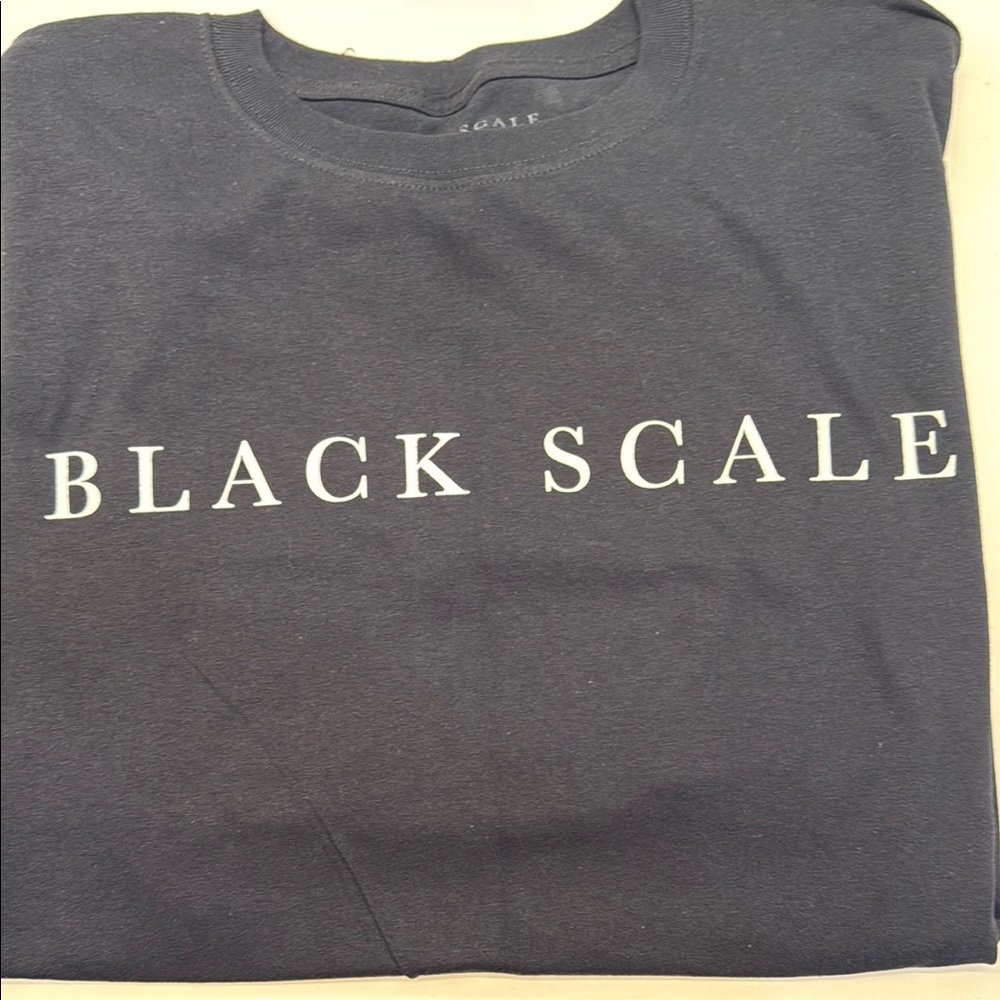 Black Scale Black Short Sleeve Tee with Bold Branding